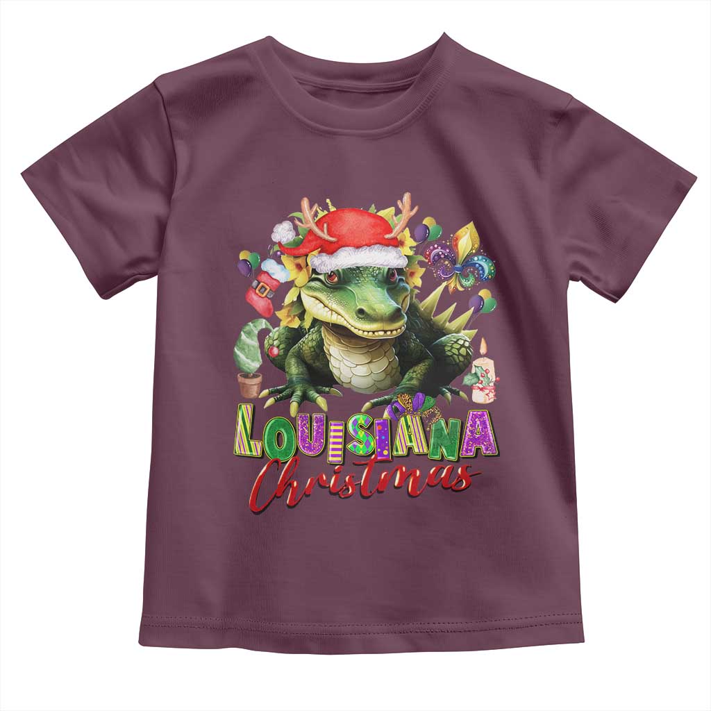 Funny Cajun Louisiana Christmas Santa's Alligator Toddler T Shirt