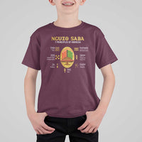 Nguzo Saba Symbols The 7 Principles Of Kwanzaa Kinara Candles T Shirt For Kid - Wonder Print Shop