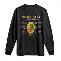 Nguzo Saba Symbols The 7 Principles Of Kwanzaa Kinara Candles Long Sleeve Shirt