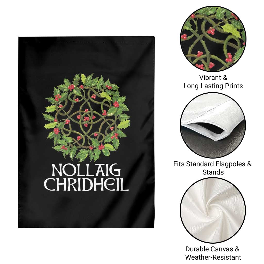 Scottish Merry Christmas Garden Flag Nollaig Chridhel Celtic Xmas Mistletoe - Wonder Print Shop