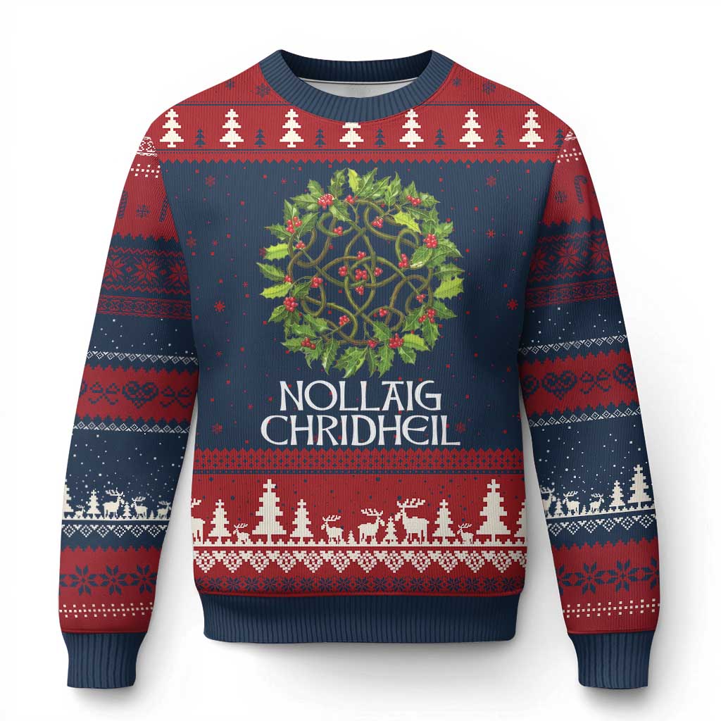 Scottish Merry Xmas Ugly Christmas Sweater Nollaig Chridhel Celtic Xmas Mistletoe - Wonder Print Shop