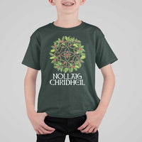 Scottish Merry Christmas T Shirt For Kid Nollaig Chridhel Celtic Xmas Mistletoe - Wonder Print Shop