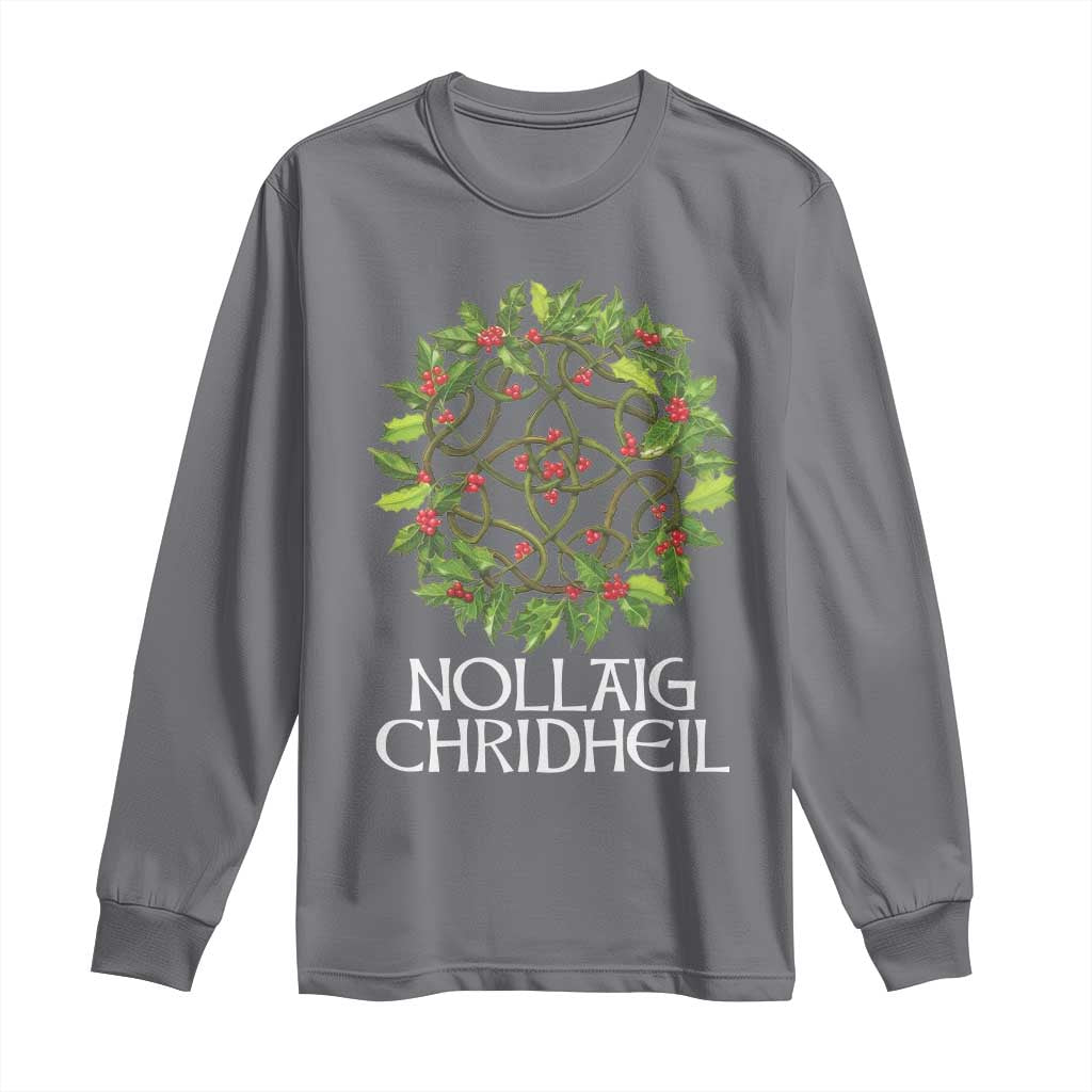 Scottish Merry Christmas Long Sleeve Shirt Nollaig Chridhel Celtic Xmas Mistletoe