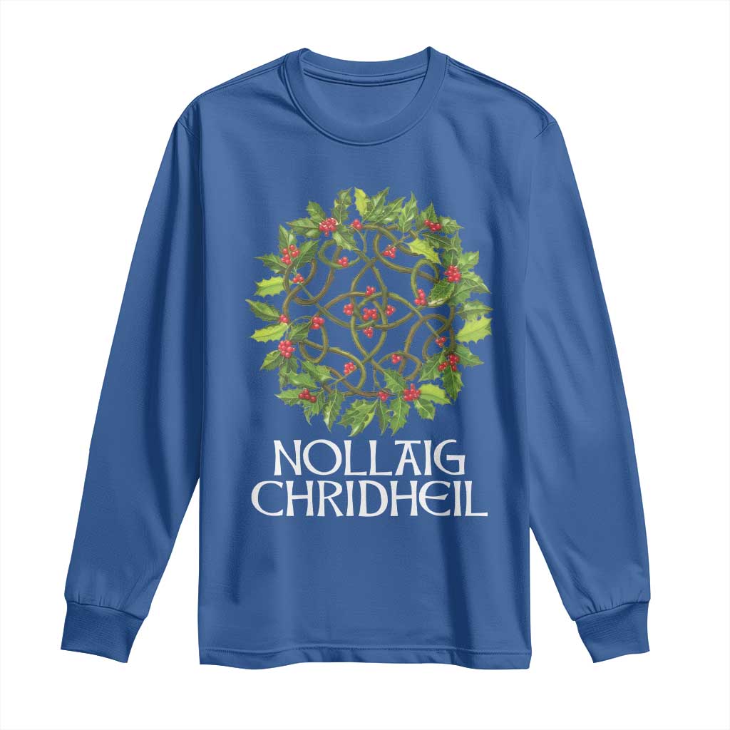 Scottish Merry Christmas Long Sleeve Shirt Nollaig Chridhel Celtic Xmas Mistletoe