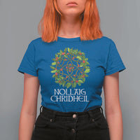 Scottish Merry Christmas T Shirt For Women Nollaig Chridhel Celtic Xmas Mistletoe - Wonder Print Shop