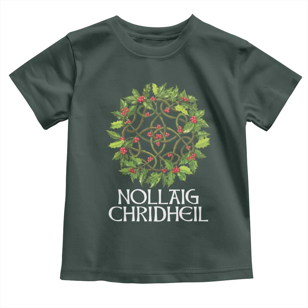 Scottish Merry Christmas Toddler T Shirt Nollaig Chridhel Celtic Xmas Mistletoe