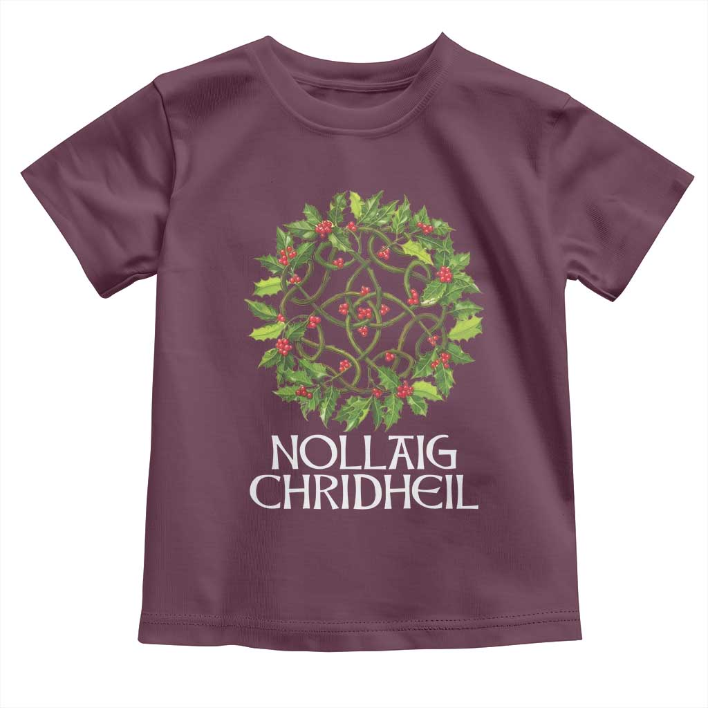 Scottish Merry Christmas Toddler T Shirt Nollaig Chridhel Celtic Xmas Mistletoe