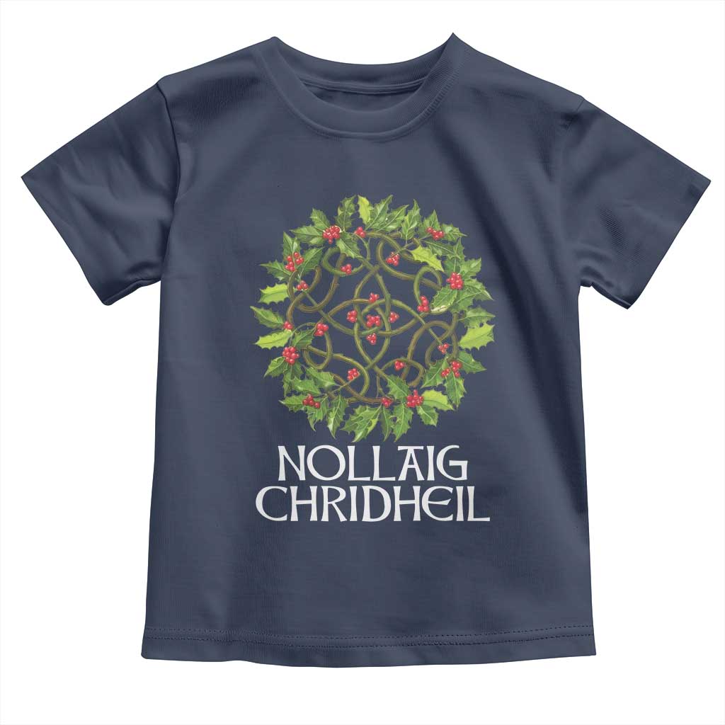 Scottish Merry Christmas Toddler T Shirt Nollaig Chridhel Celtic Xmas Mistletoe