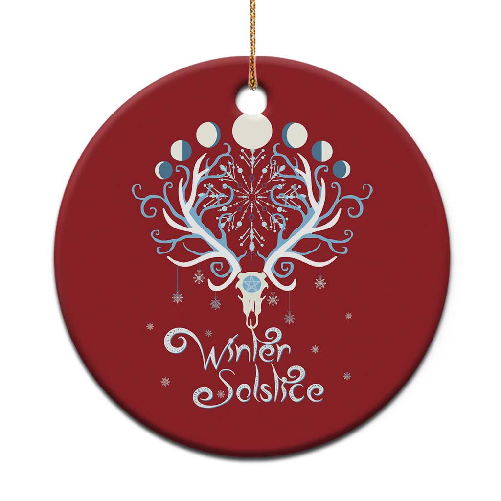 Winter Solstice Yule Pagan Xmas Reindeer Christmas Ornament - Wonder Print Shop