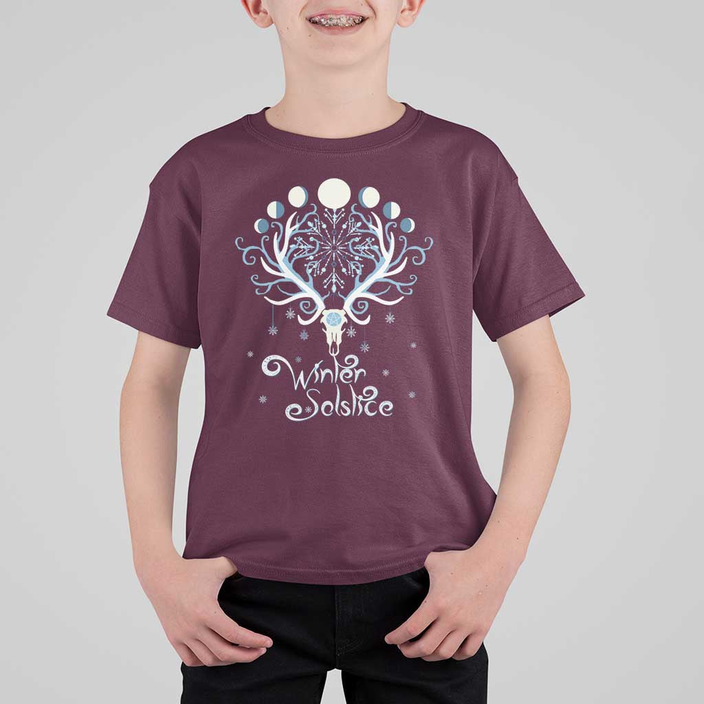 Winter Solstice Yule Pagan Christmas Reindeer T Shirt For Kid - Wonder Print Shop