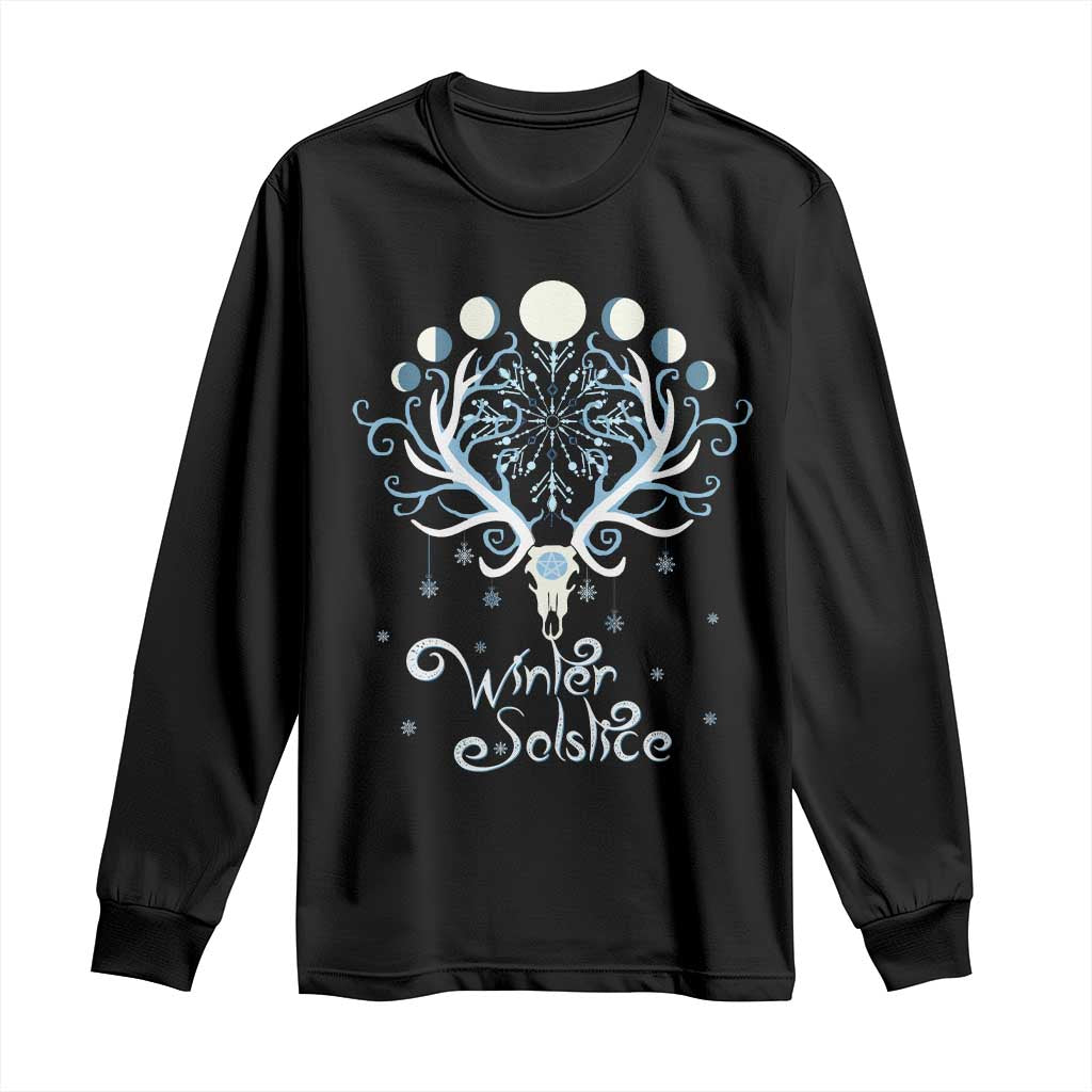 Winter Solstice Yule Pagan Christmas Reindeer Long Sleeve Shirt