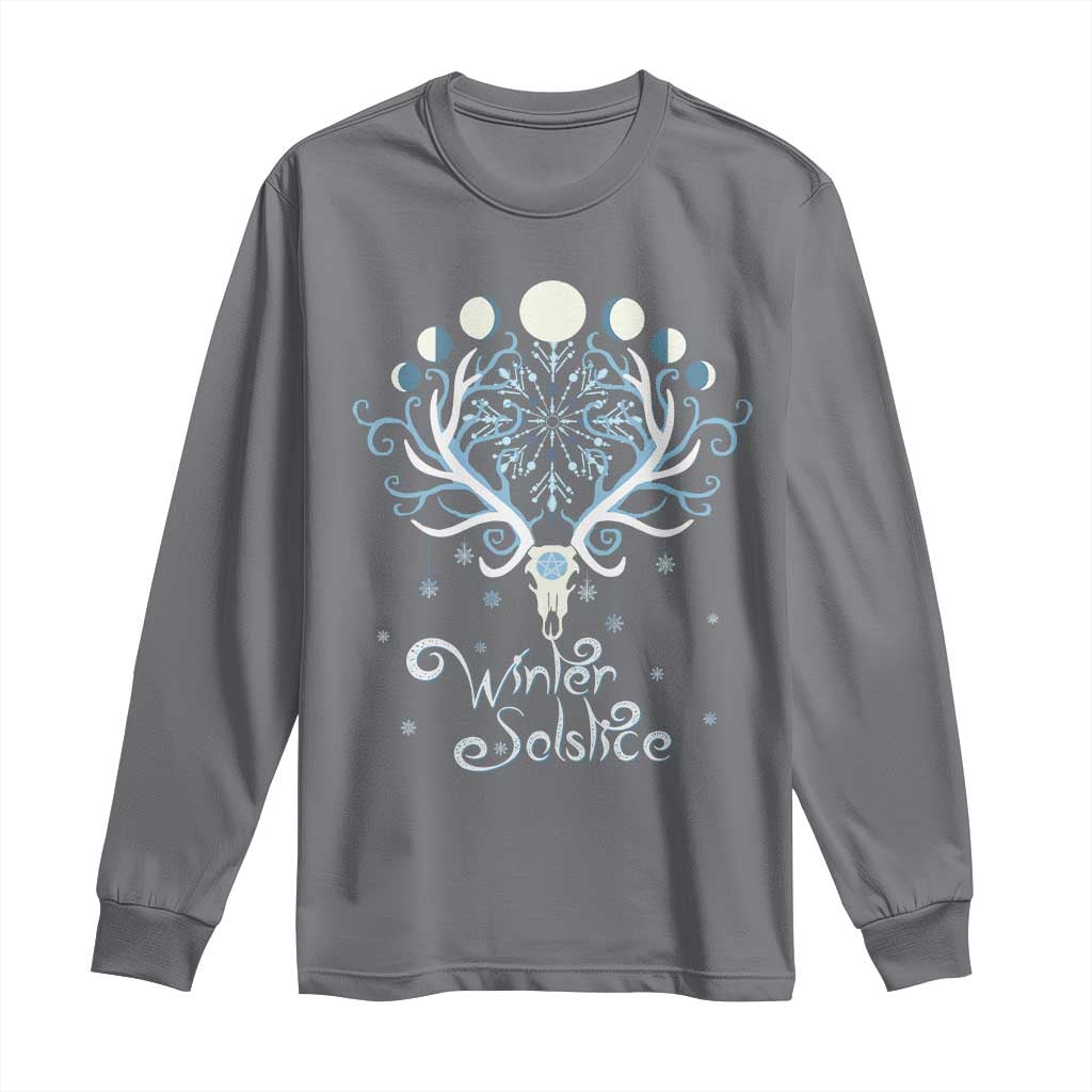 Winter Solstice Yule Pagan Christmas Reindeer Long Sleeve Shirt