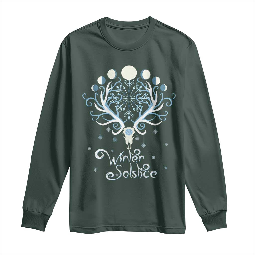 Winter Solstice Yule Pagan Christmas Reindeer Long Sleeve Shirt