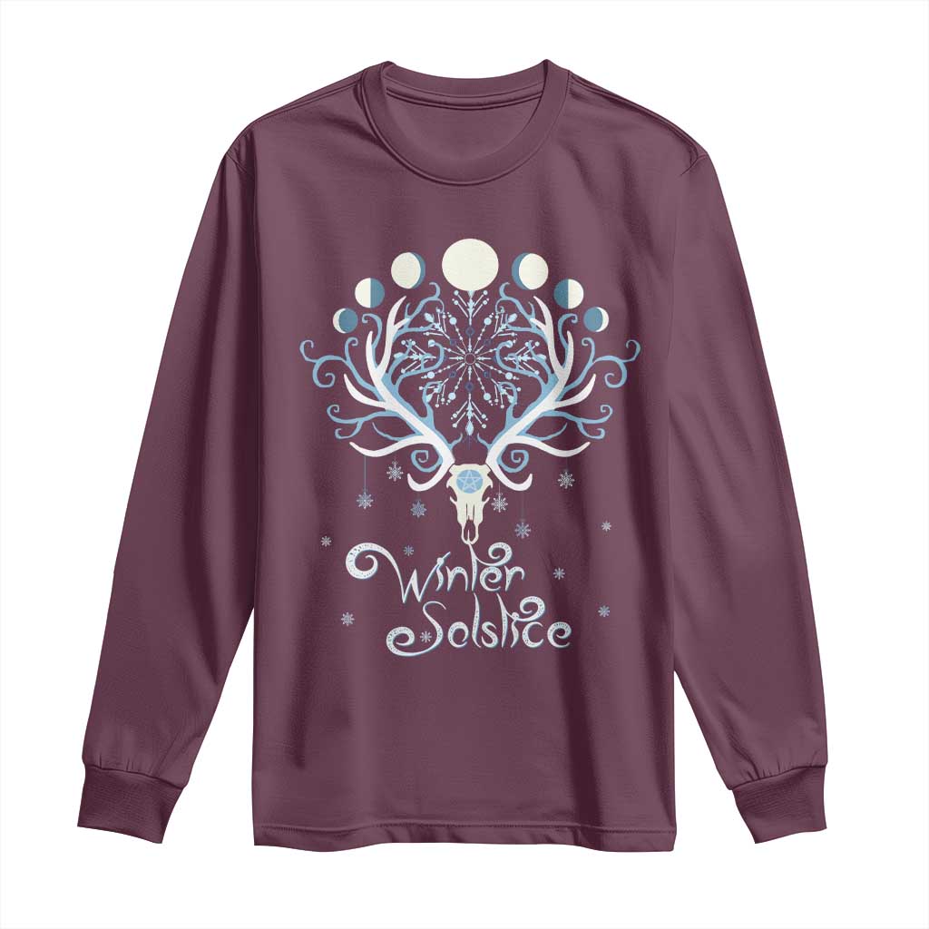 Winter Solstice Yule Pagan Christmas Reindeer Long Sleeve Shirt