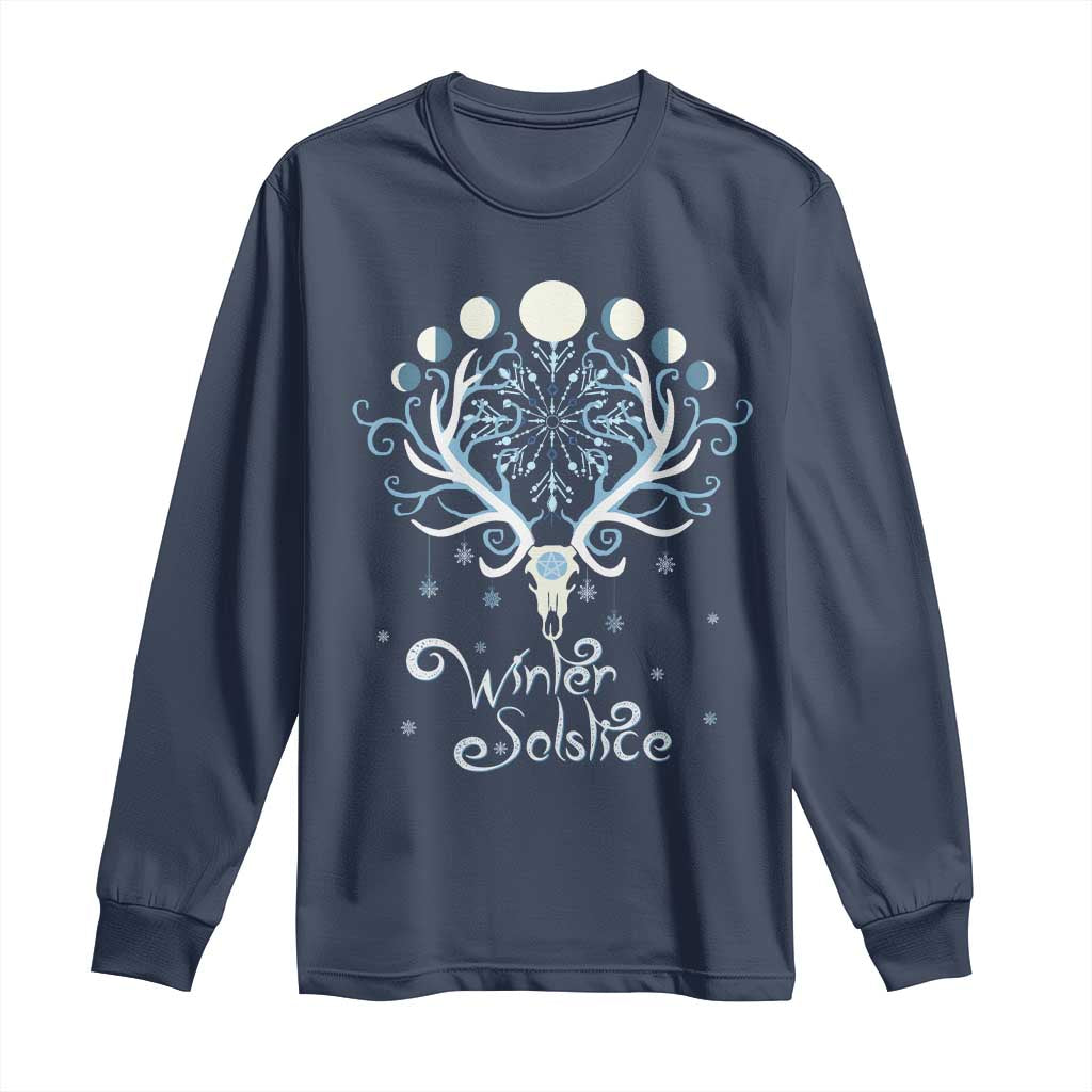 Winter Solstice Yule Pagan Christmas Reindeer Long Sleeve Shirt