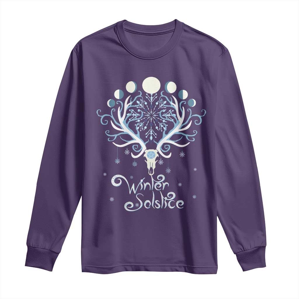 Winter Solstice Yule Pagan Christmas Reindeer Long Sleeve Shirt