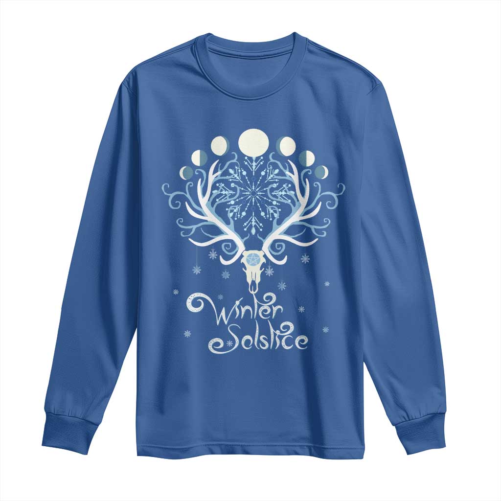 Winter Solstice Yule Pagan Christmas Reindeer Long Sleeve Shirt