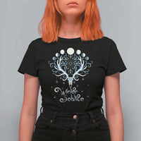 Winter Solstice Yule Pagan Christmas Reindeer T Shirt For Women - Wonder Print Shop