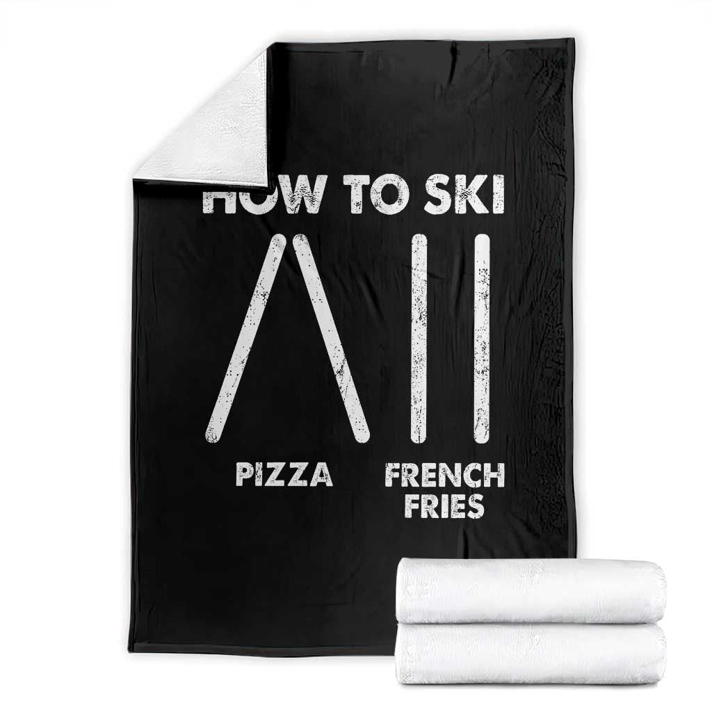 Funny Skiing Instructor Throw Blanket How To Ski Food Lover Winter Sport - Wonder Print Shop