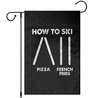 Funny Skiing Instructor Garden Flag How To Ski Food Lover Winter Sport - Wonder Print Shop