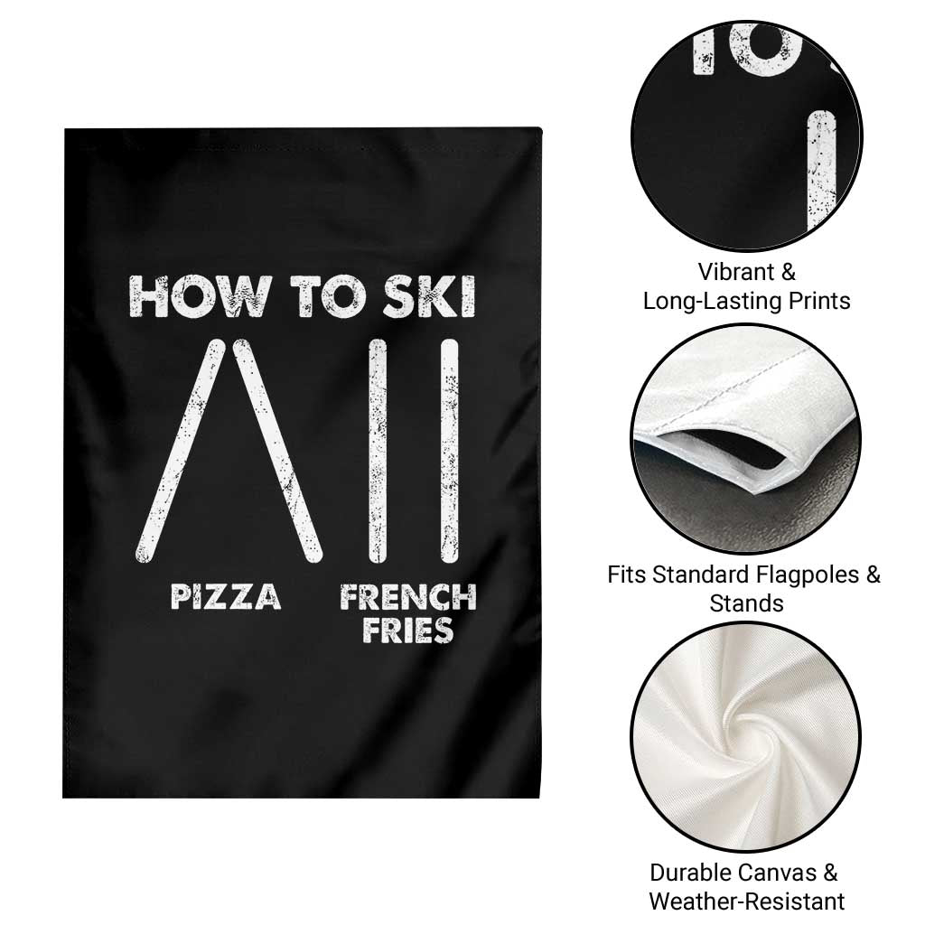 Funny Skiing Instructor Garden Flag How To Ski Food Lover Winter Sport - Wonder Print Shop