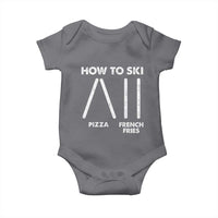 Funny Skiing Instructor Baby Onesie How To Ski Food Lover Winter Sport - Wonder Print Shop