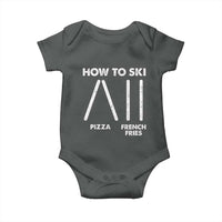 Funny Skiing Instructor Baby Onesie How To Ski Food Lover Winter Sport - Wonder Print Shop