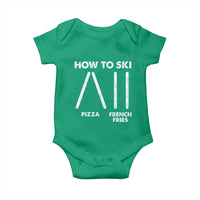 Funny Skiing Instructor Baby Onesie How To Ski Food Lover Winter Sport - Wonder Print Shop