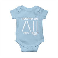 Funny Skiing Instructor Baby Onesie How To Ski Food Lover Winter Sport - Wonder Print Shop