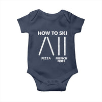 Funny Skiing Instructor Baby Onesie How To Ski Food Lover Winter Sport - Wonder Print Shop