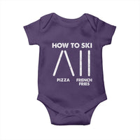 Funny Skiing Instructor Baby Onesie How To Ski Food Lover Winter Sport - Wonder Print Shop