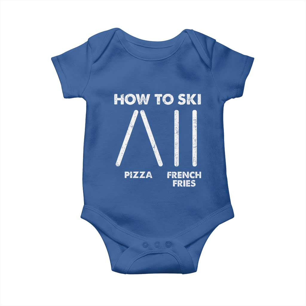 Funny Skiing Instructor Baby Onesie How To Ski Food Lover Winter Sport - Wonder Print Shop