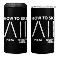 Funny Skiing Instructor 4 in 1 Can Cooler Tumbler How To Ski Food Lover Winter Sport - Wonder Print Shop