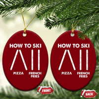 Funny Skiing Instructor Ceramic Ornament How To Ski Food Lover Winter Sport - Wonder Print Shop