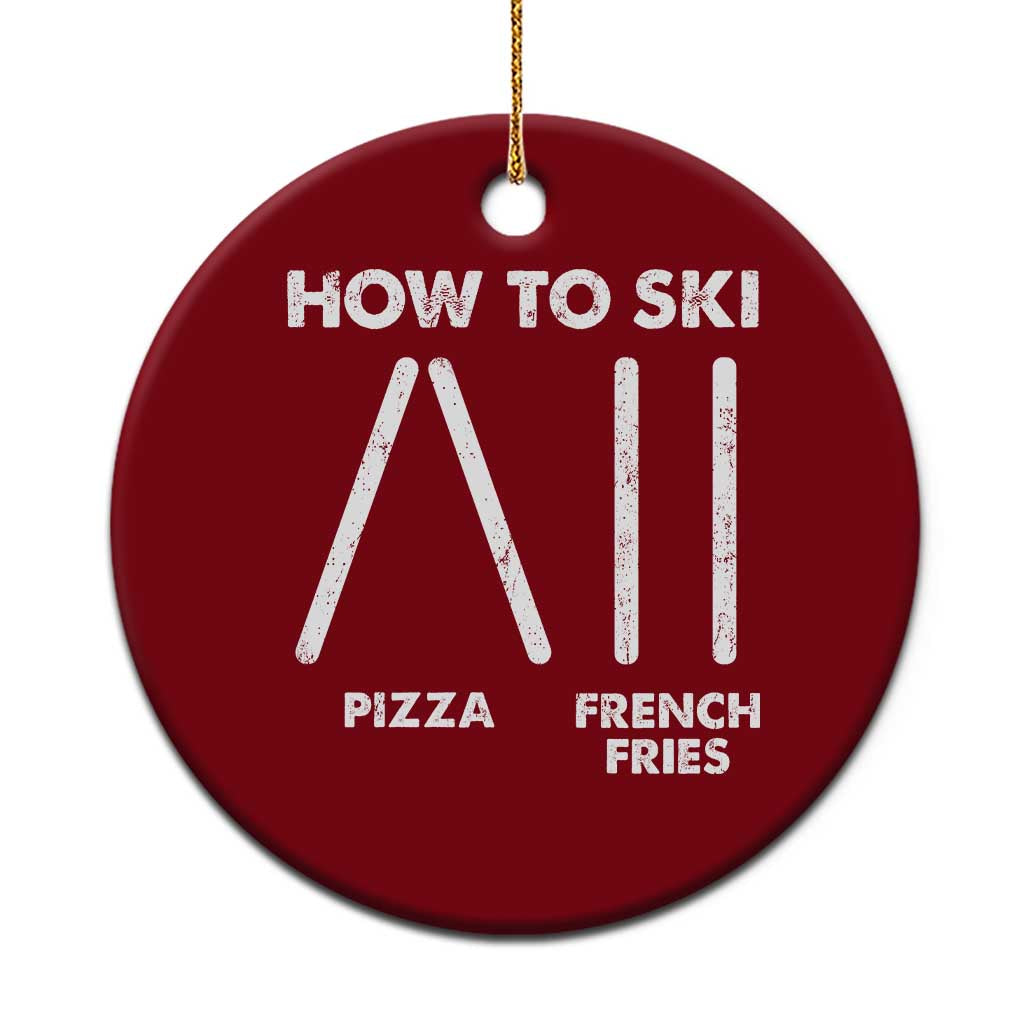 Funny Skiing Instructor Ceramic Ornament How To Ski Food Lover Winter Sport - Wonder Print Shop