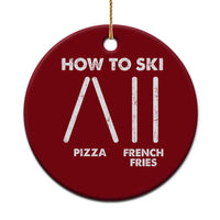 Funny Skiing Instructor Ceramic Ornament How To Ski Food Lover Winter Sport - Wonder Print Shop