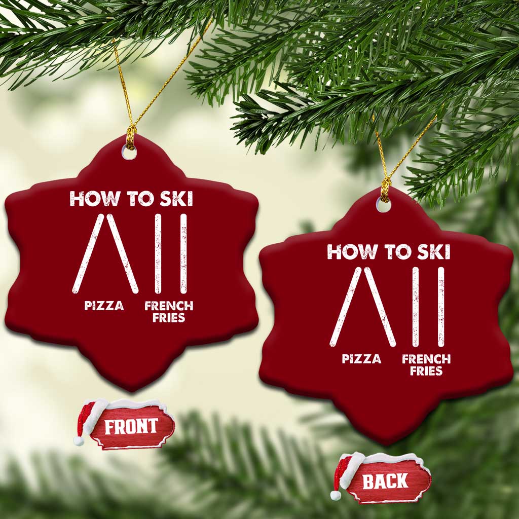 Funny Skiing Instructor Ceramic Ornament How To Ski Food Lover Winter Sport - Wonder Print Shop