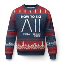 Funny Skiing Instructor Ugly Christmas Sweater How To Ski Food Lover Winter Sport - Wonder Print Shop