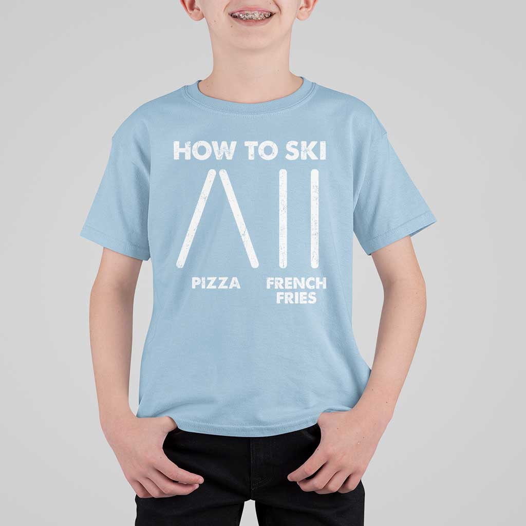 Funny Skiing Instructor T Shirt For Kid How To Ski Food Lover Winter Sport - Wonder Print Shop