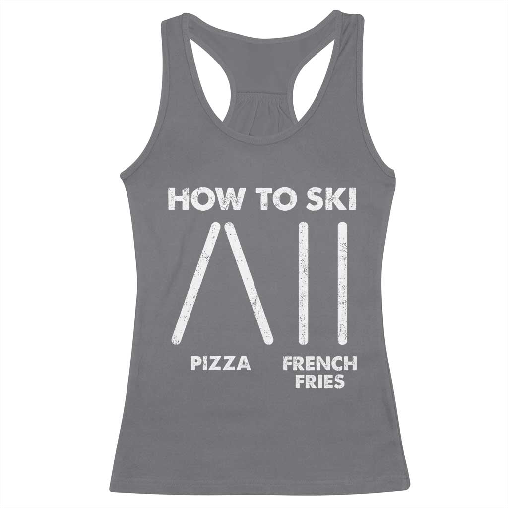 Funny Skiing Instructor Racerback Tank Top How To Ski Food Lover Winter Sport - Wonder Print Shop