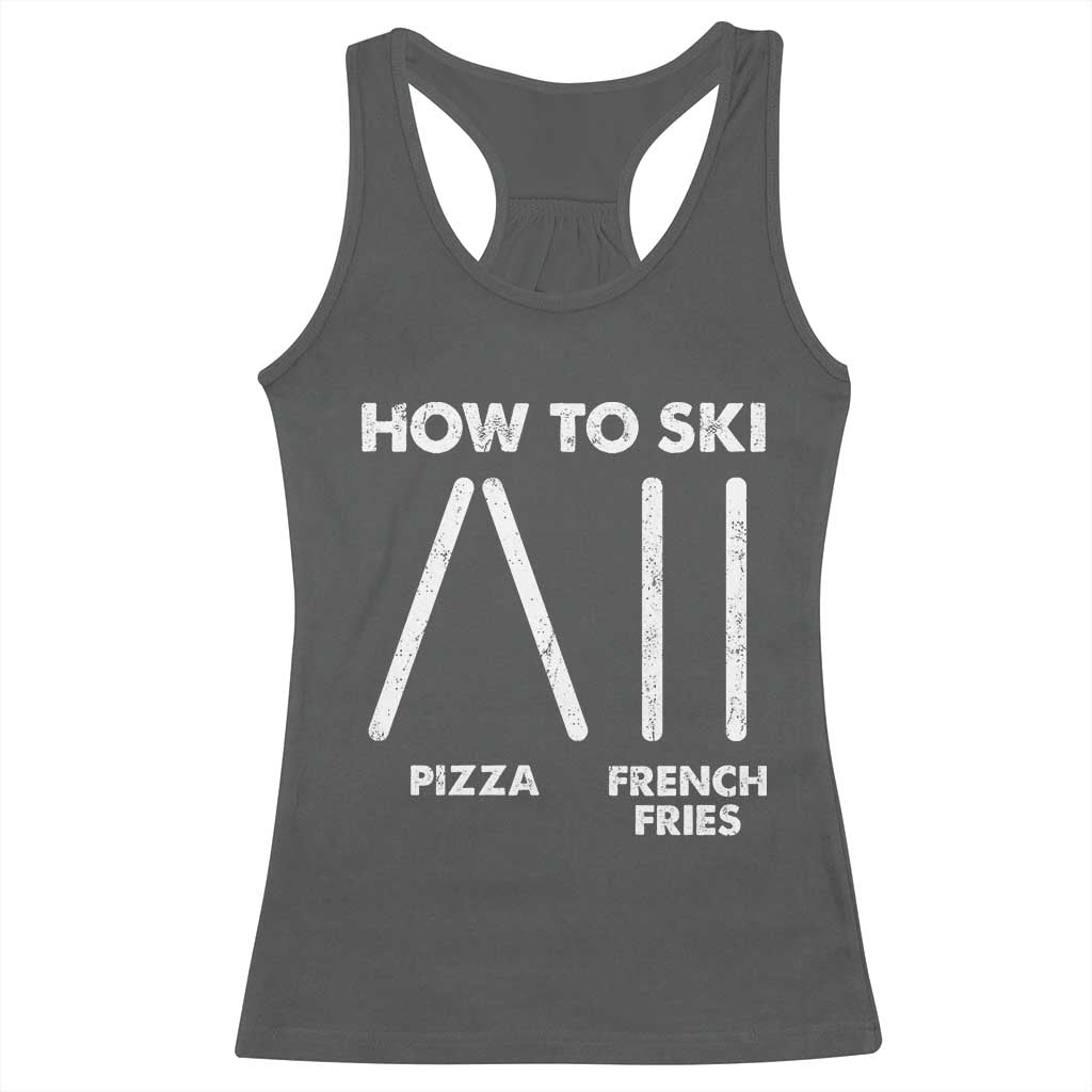 Funny Skiing Instructor Racerback Tank Top How To Ski Food Lover Winter Sport - Wonder Print Shop