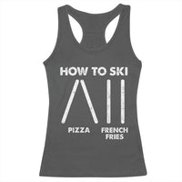 Funny Skiing Instructor Racerback Tank Top How To Ski Food Lover Winter Sport - Wonder Print Shop