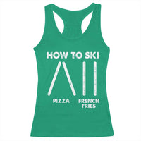 Funny Skiing Instructor Racerback Tank Top How To Ski Food Lover Winter Sport - Wonder Print Shop