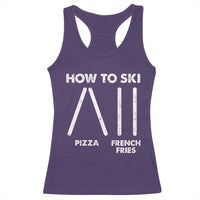 Funny Skiing Instructor Racerback Tank Top How To Ski Food Lover Winter Sport - Wonder Print Shop