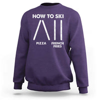 Funny Skiing Instructor Sweatshirt How To Ski Food Lover Winter Sport - Wonder Print Shop