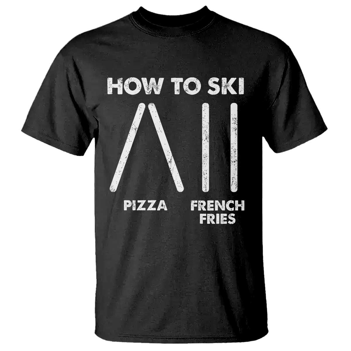Funny Skiing Instructor T Shirt How To Ski Food Lover Winter Sport - Wonder Print Shop