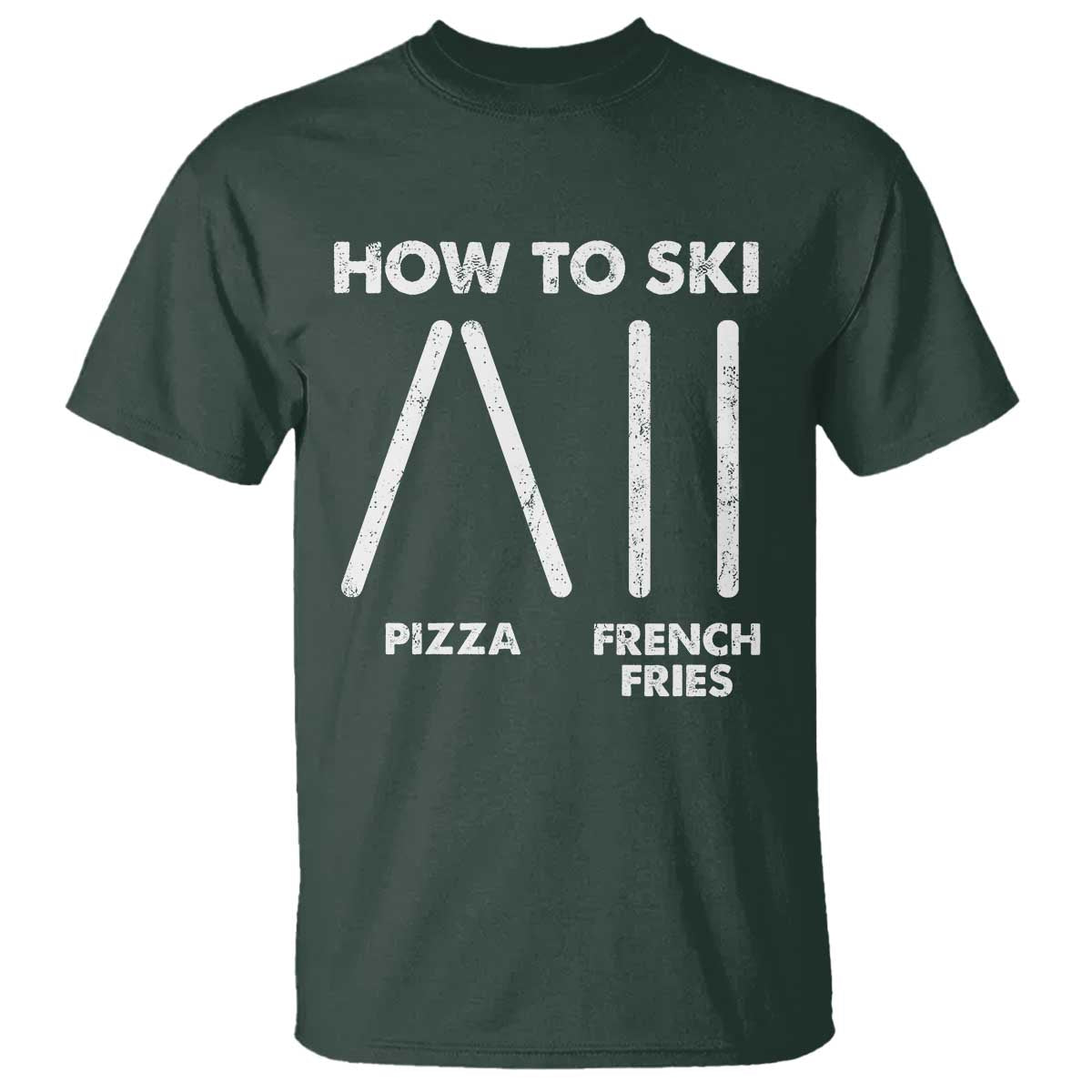 Funny Skiing Instructor T Shirt How To Ski Food Lover Winter Sport - Wonder Print Shop