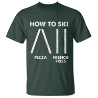 Funny Skiing Instructor T Shirt How To Ski Food Lover Winter Sport - Wonder Print Shop