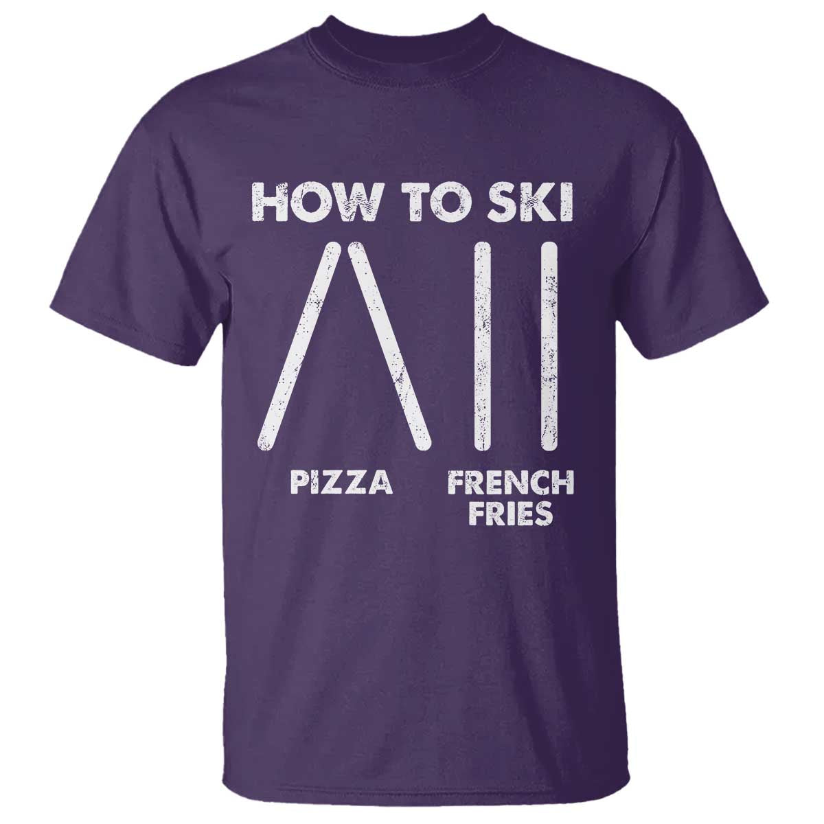 Funny Skiing Instructor T Shirt How To Ski Food Lover Winter Sport - Wonder Print Shop