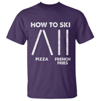 Funny Skiing Instructor T Shirt How To Ski Food Lover Winter Sport - Wonder Print Shop